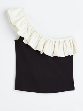 HM FLOUNCED ONE-SHOULDER TOP